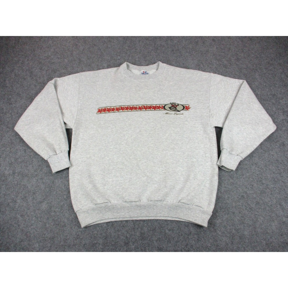 VINTAGE Maui Legends Sweatshirt Men Extra Large Gray Red Hawaiian Floral Sweater